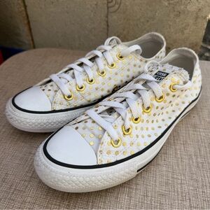 Converse Chuck Taylor All Star Gold Polka Dot Sneakers Women’s 7 Low Top